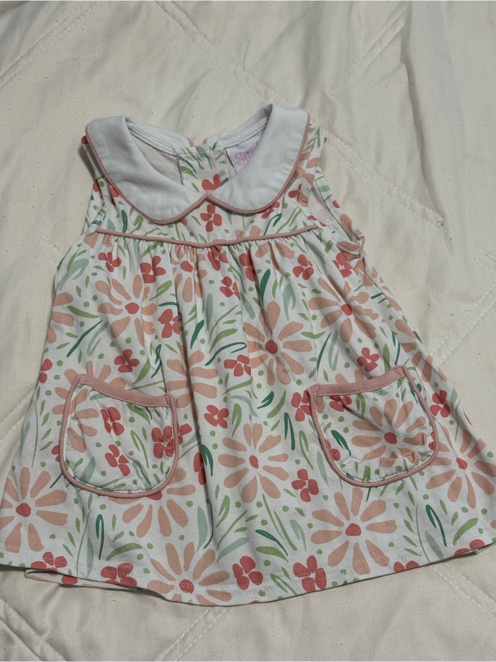 Stitchy fish floral 12 months dress